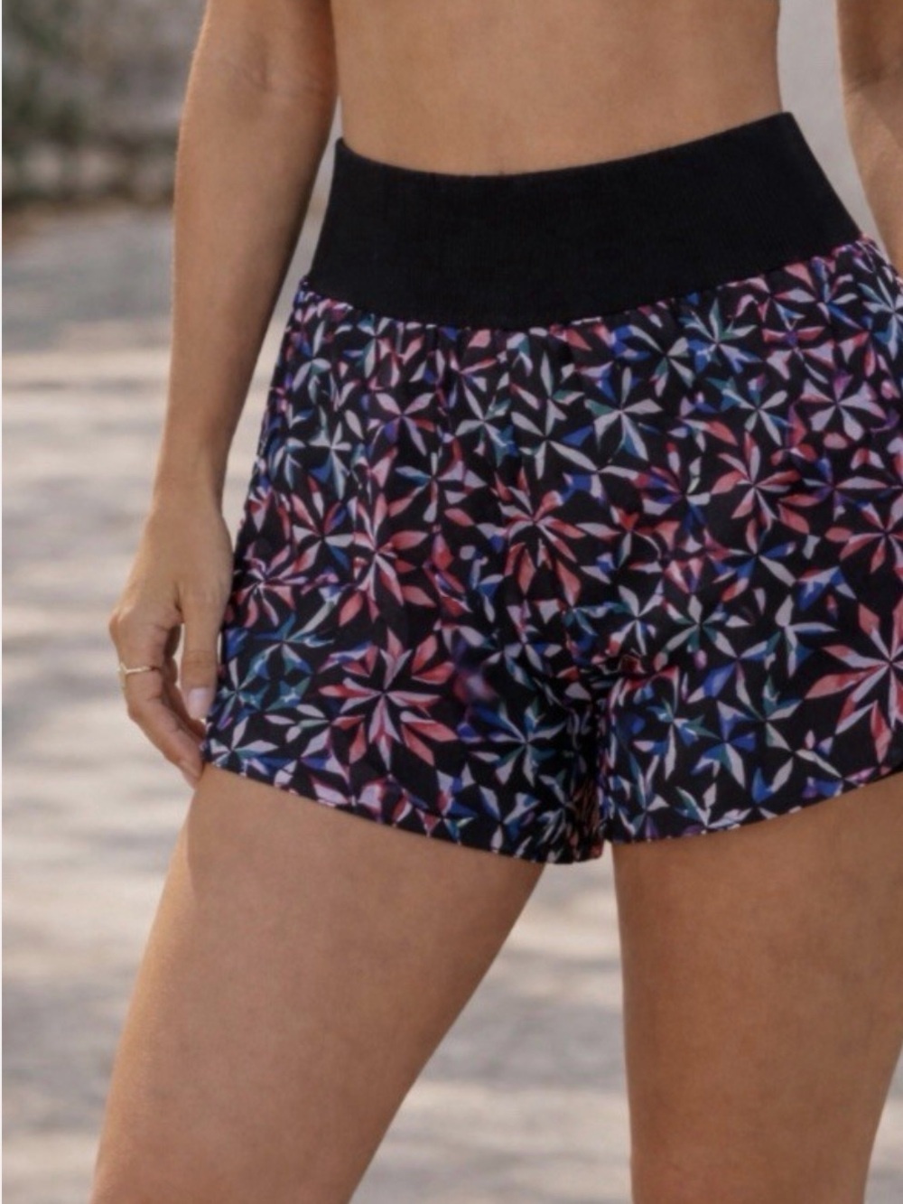 Free People - FP Movement Carpe Diem Geometric High Waisted Shorts -NWOT